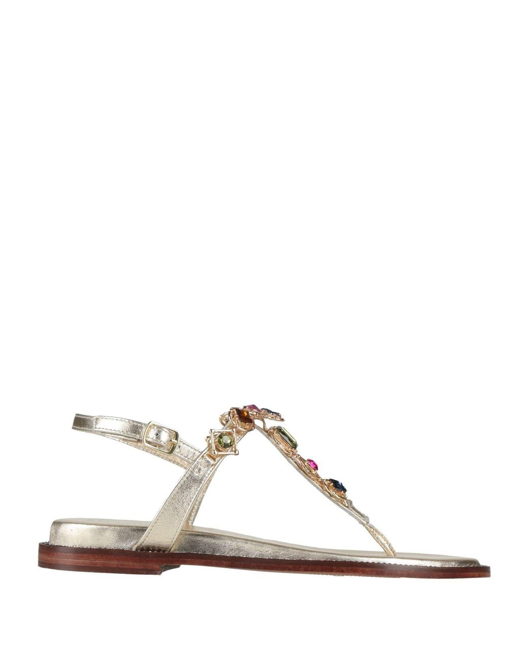 Emanuélle Vee White Platinum Thong Sandal Leather