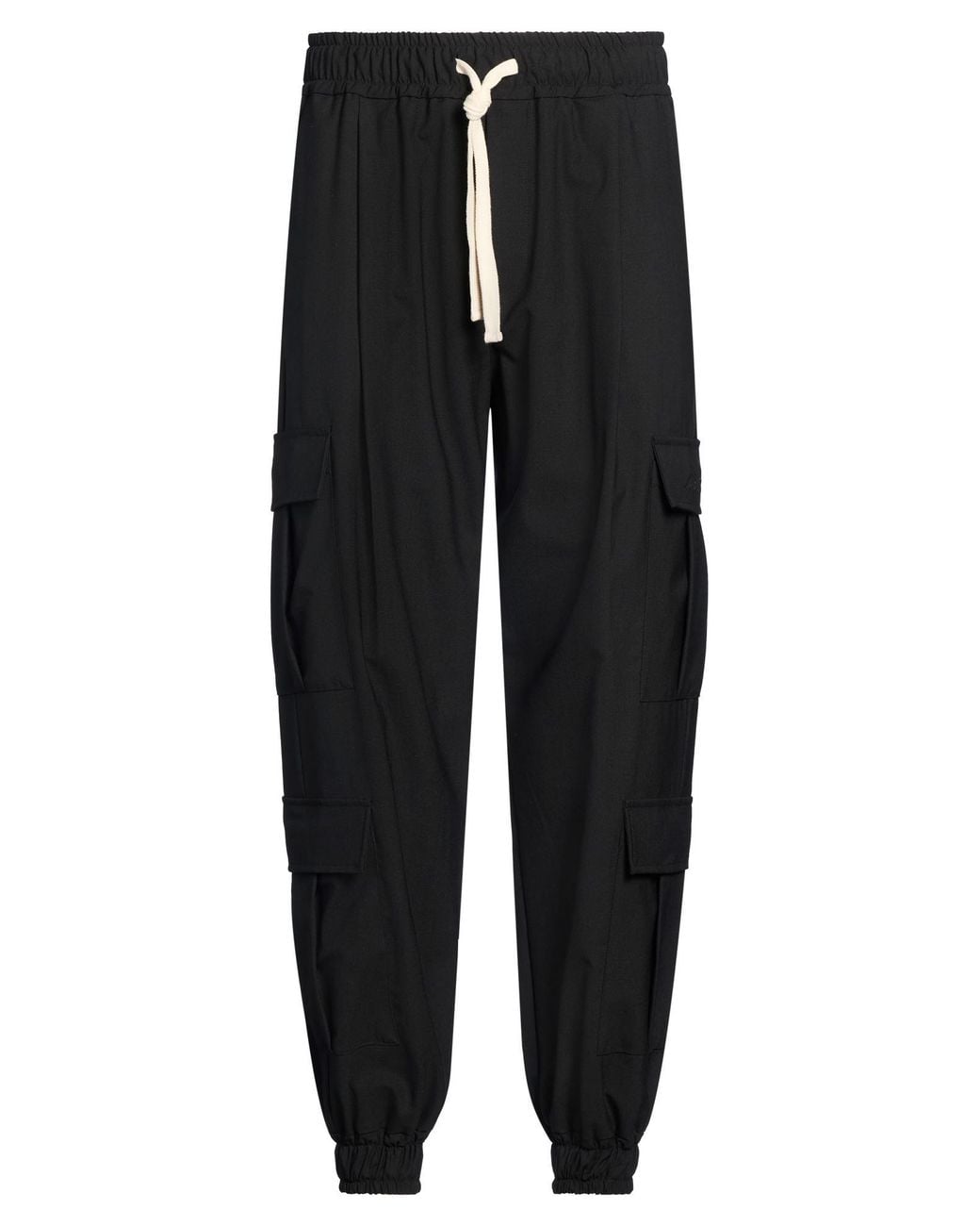 Gaelle Paris Black Pants Polyester, Viscose, Elastane, Cotton for men