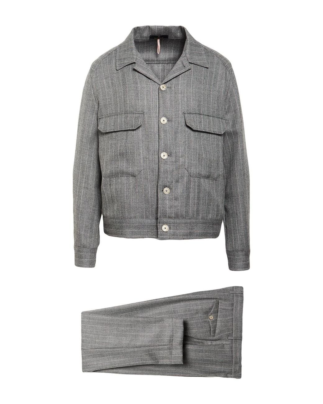 Santaniello Gray Suit Wool for men