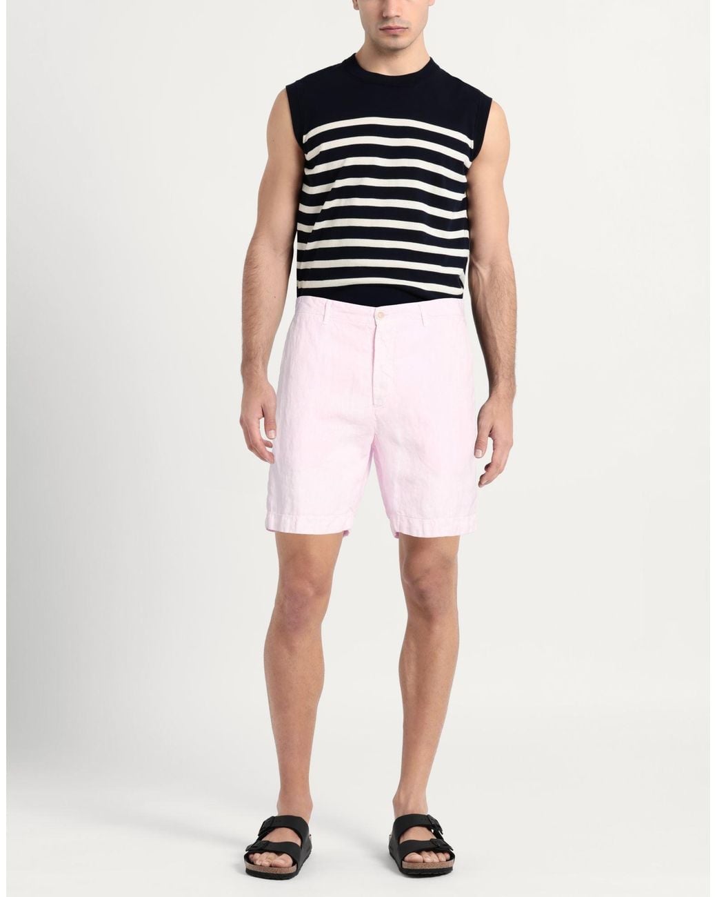 120% Lino Pink Shorts & Bermuda Shorts Linen for men