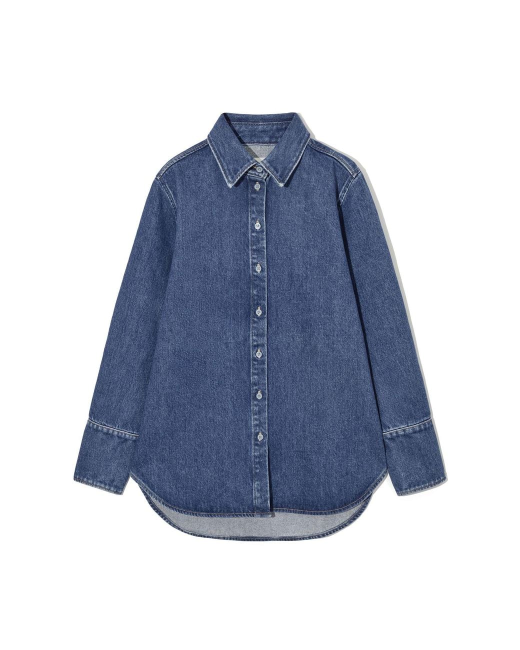 COS Structured Denim Shirt in Blue | Lyst