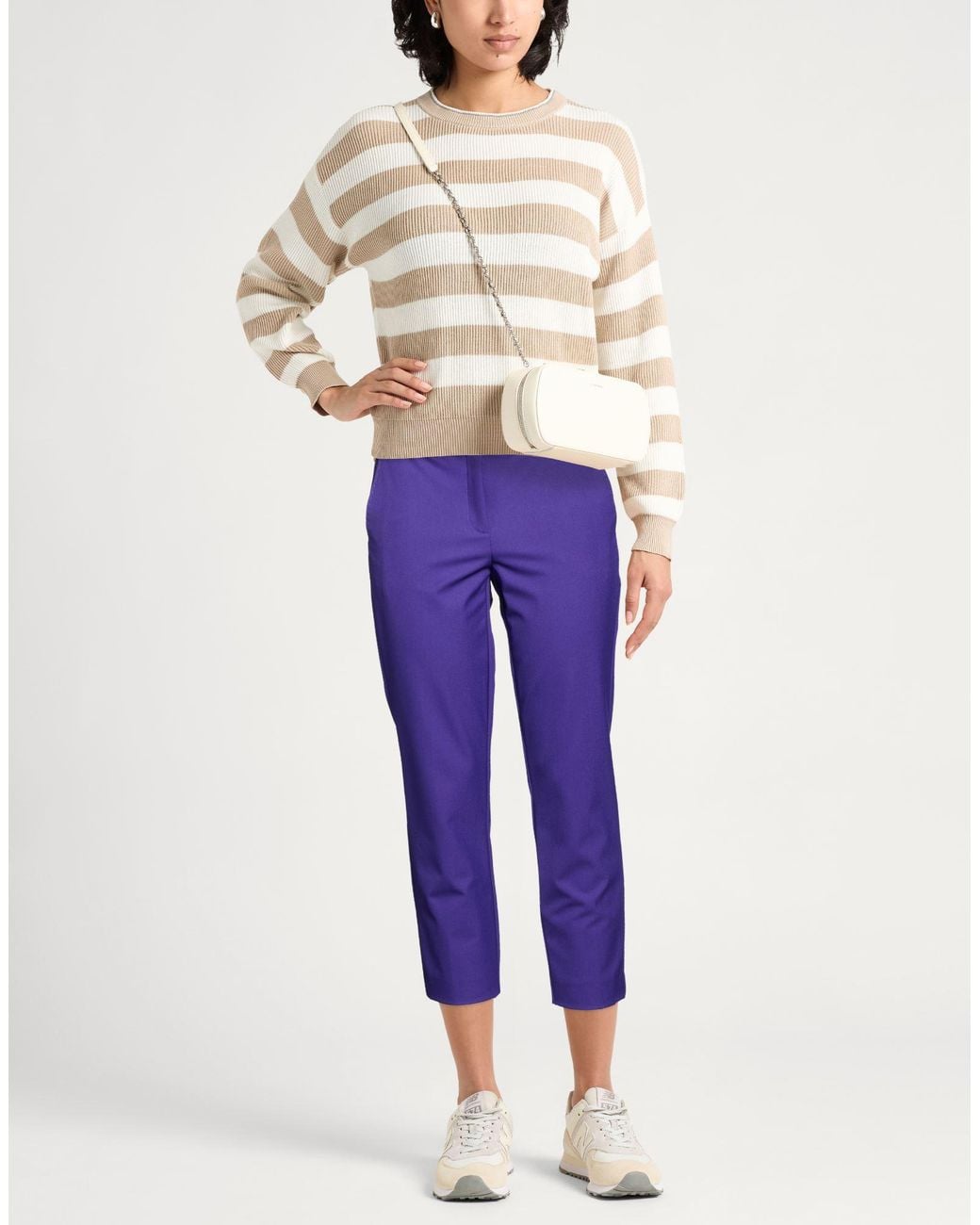 Marella Purple Pants Polyester, Viscose, Elastane