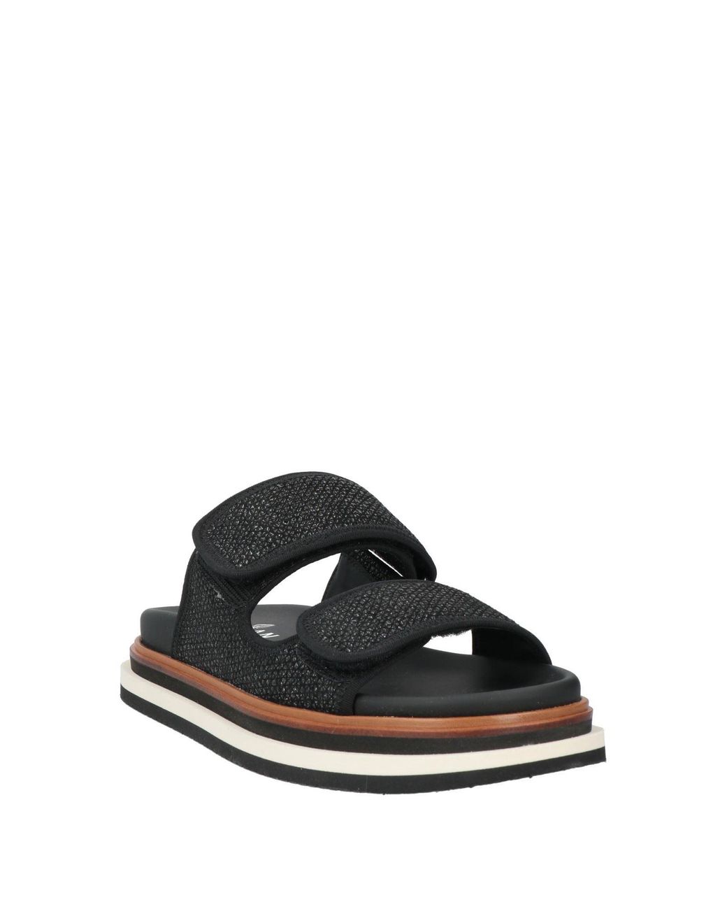 Hogan Black Sandals Textile Fibers