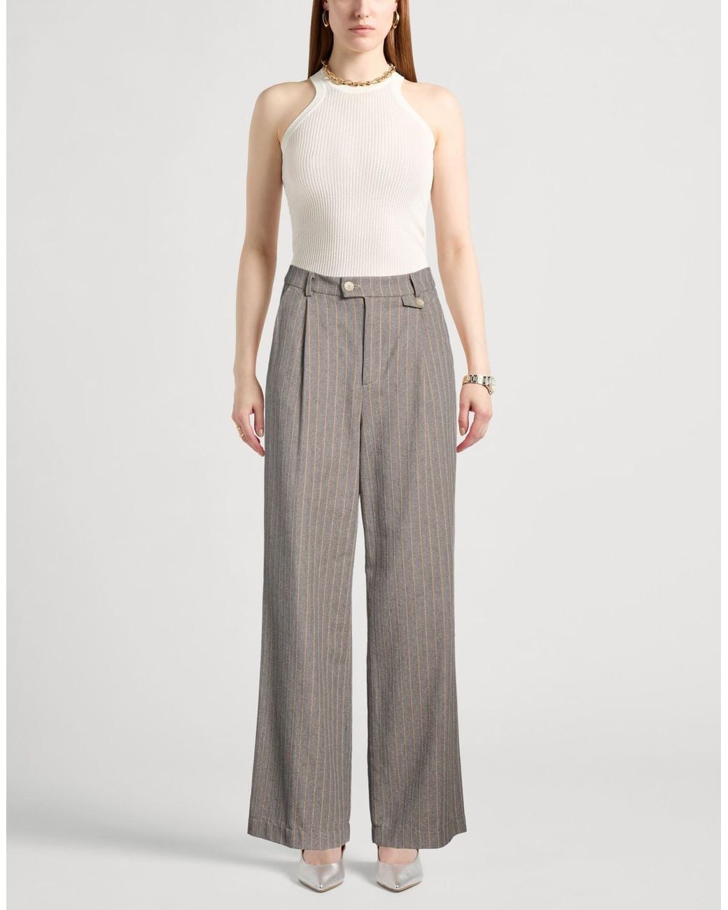 Mason's Gray Pants Cotton, Polyester, Acrylic