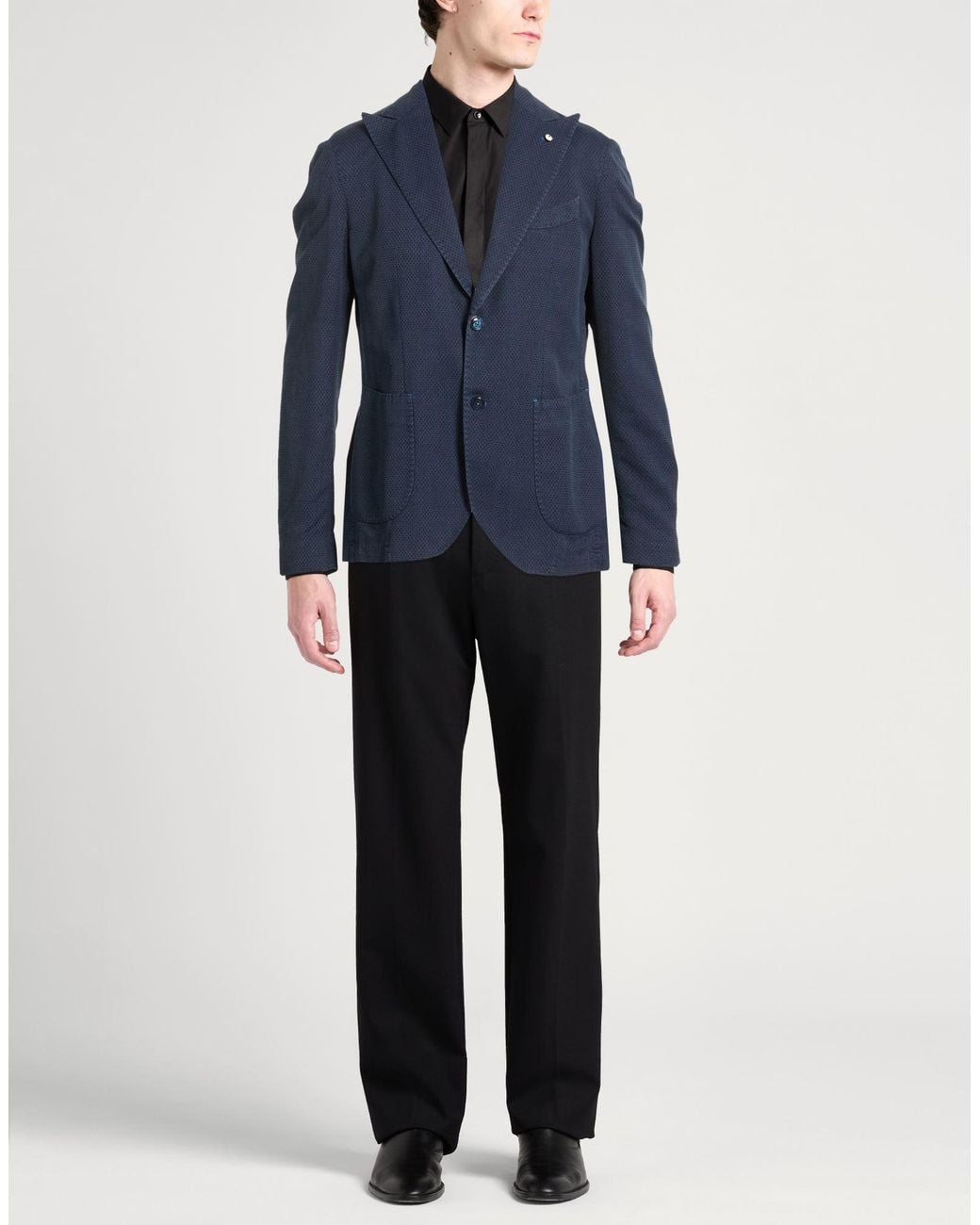 L.b.m. 1911 Blue Blazer Cotton, Linen, Mohair Wool for men