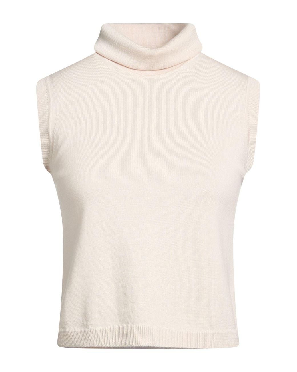 Anna Molinari White Turtleneck Merino Wool