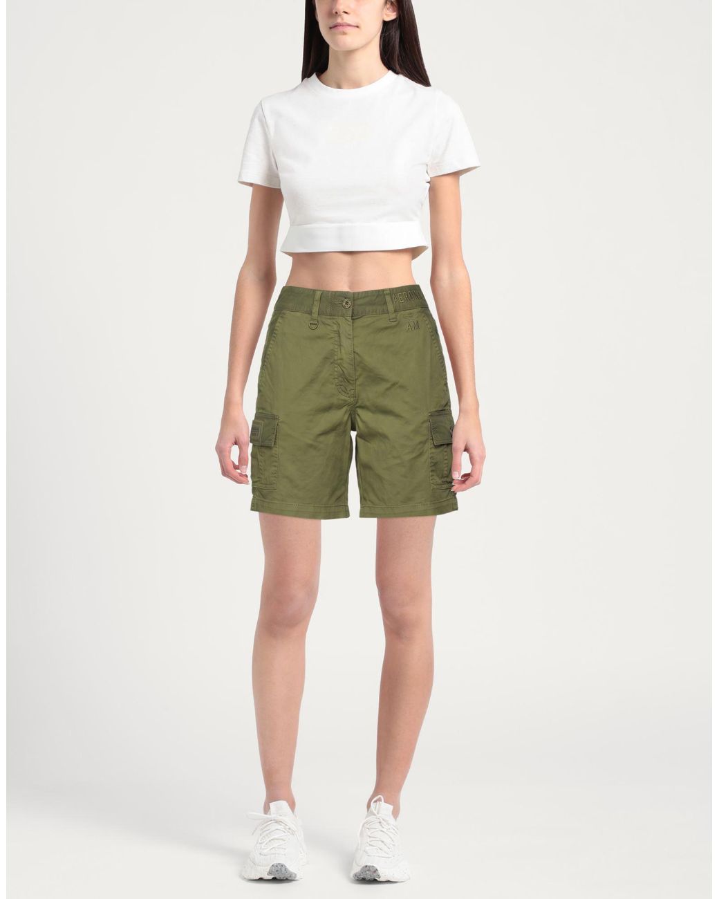 Aeronautica Militare Green Shorts & Bermuda Shorts