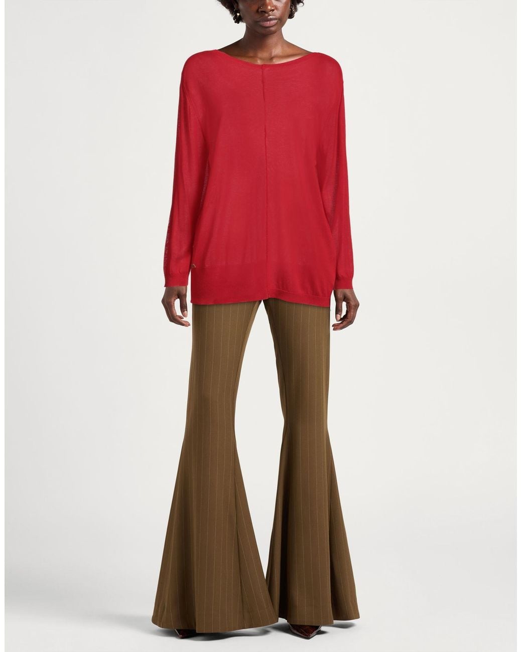 Manila Grace Red Sweater Lyocell