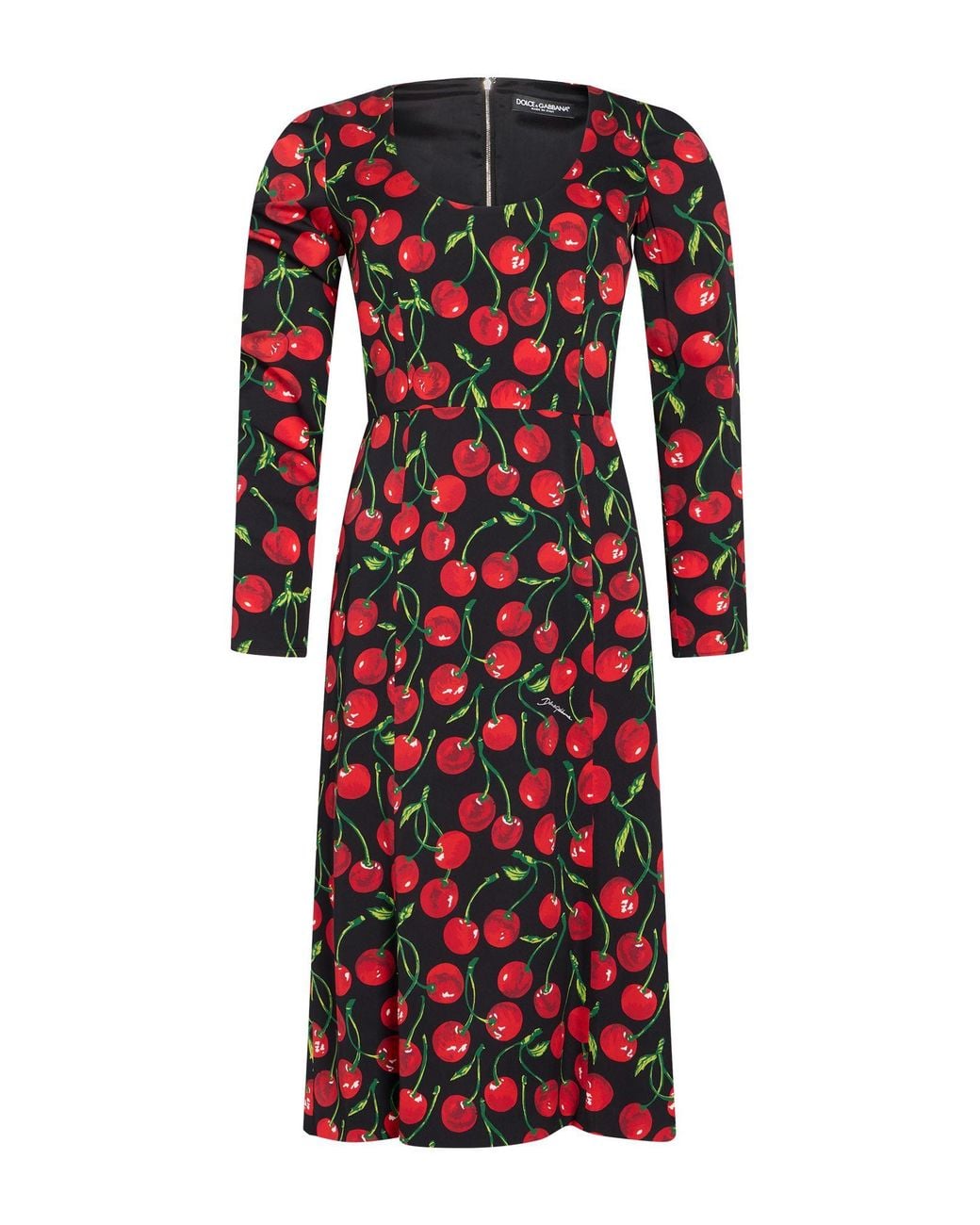 Dolce & Gabbana Red Midi Dress Silk, Elastane