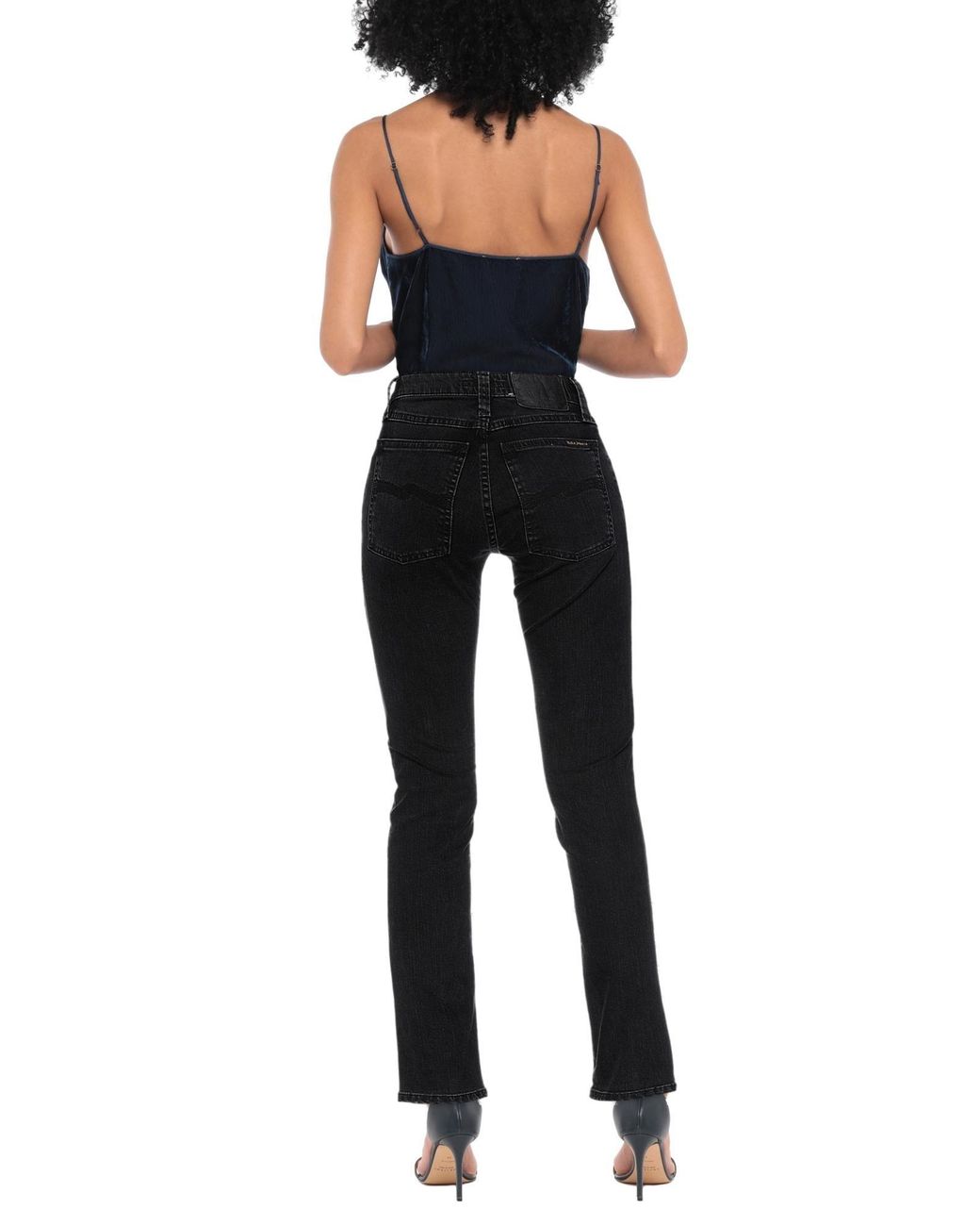 Nudie Jeans Denim Trousers in Black - Lyst