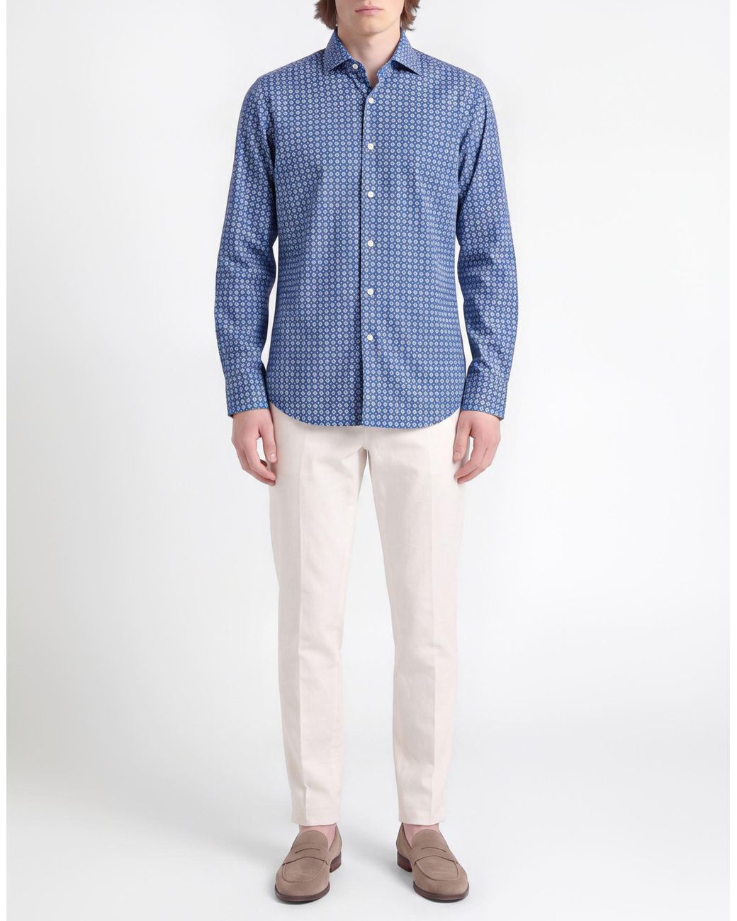 Ghirardelli Blue Shirt Polyamide, Elastane for men
