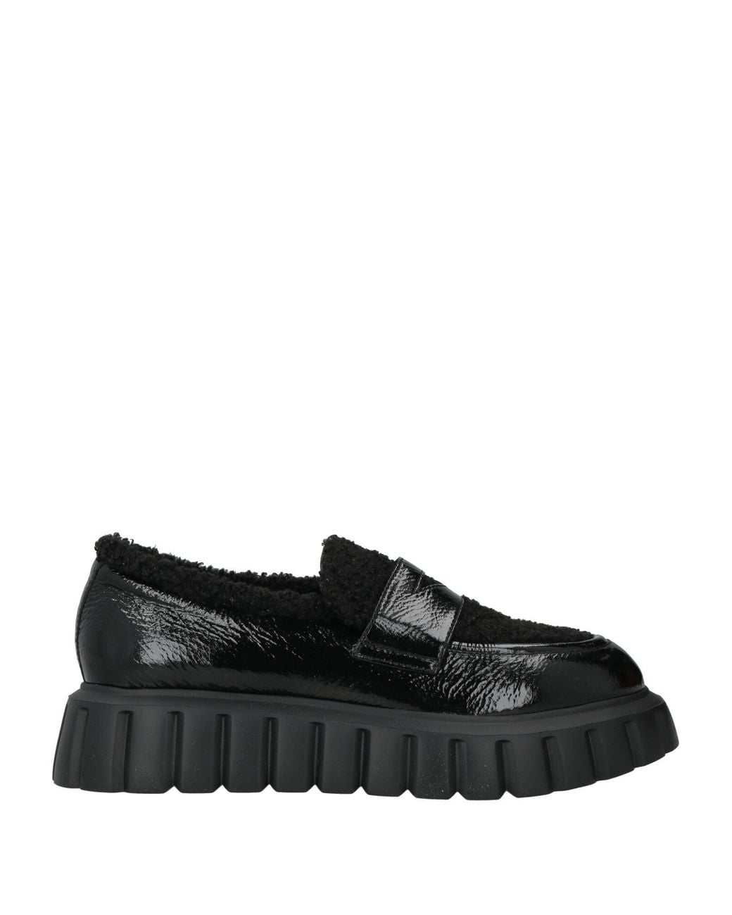 Voile Blanche Black Loafers Leather, Textile Fibers