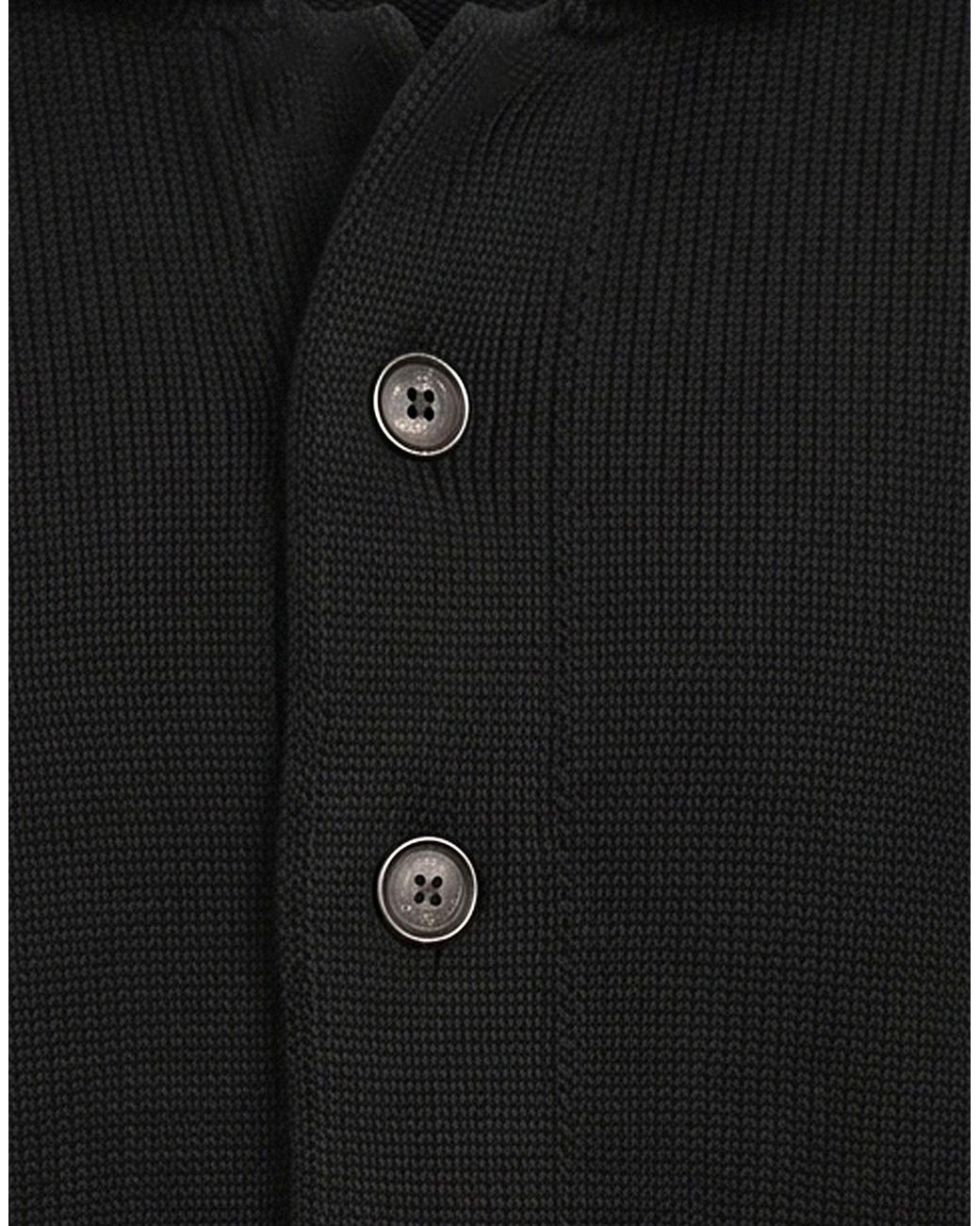 Heritage Black Cardigan Wool, Polyamide for men