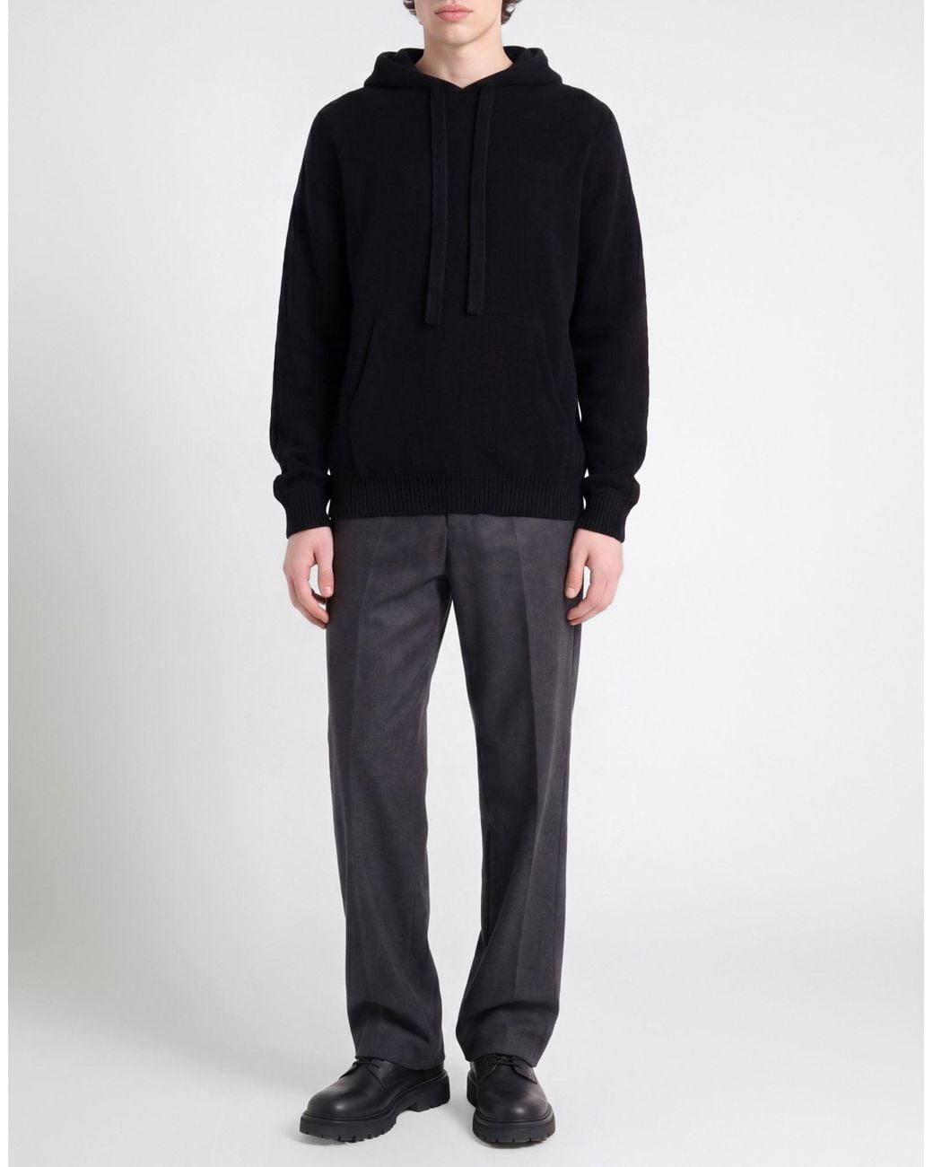 Laneus Black Sweater Cashmere, Silk, Polyester for men