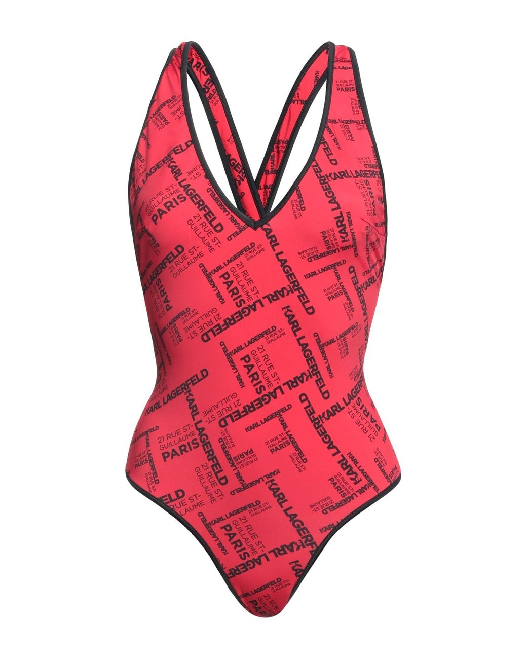 Karl Lagerfeld One-piece Swimsuit in Red | Lyst