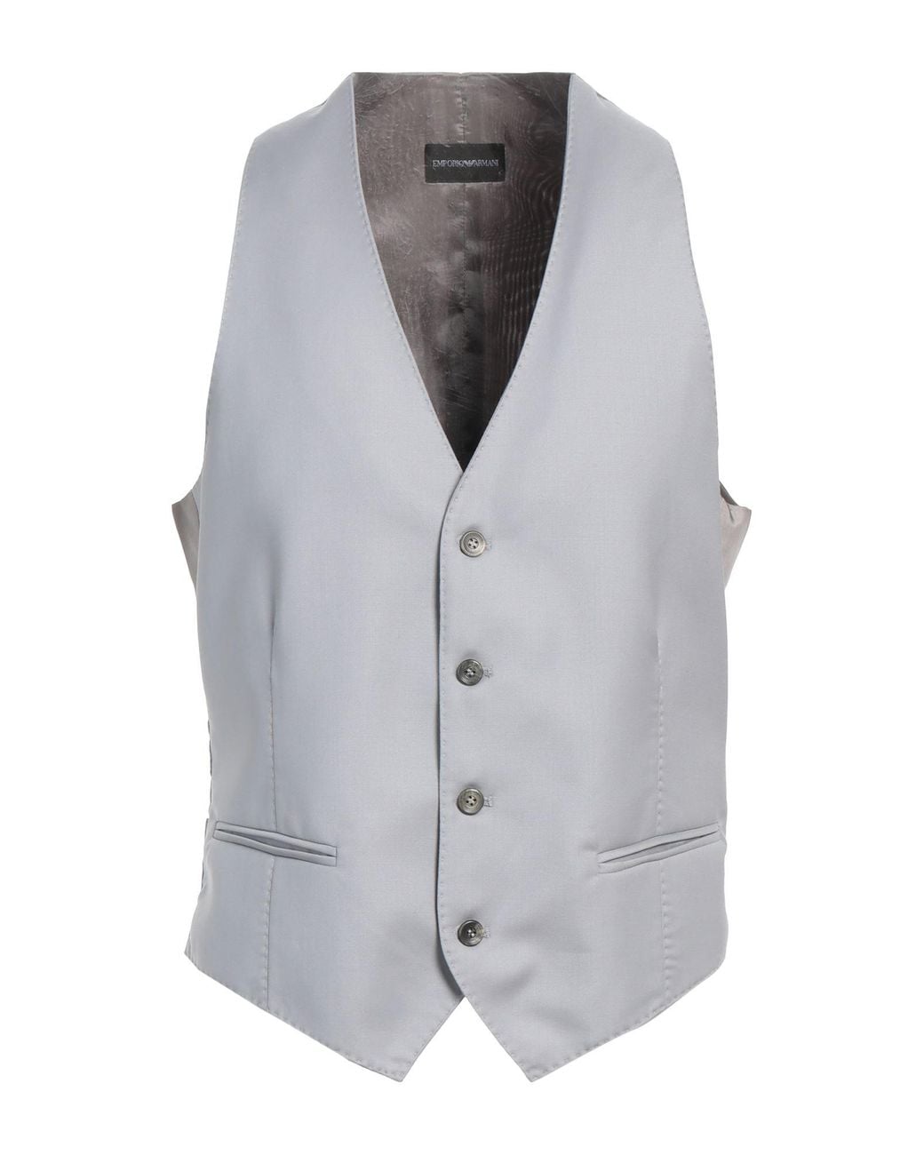 Emporio Armani Gray Tailored Vest Virgin Wool for men