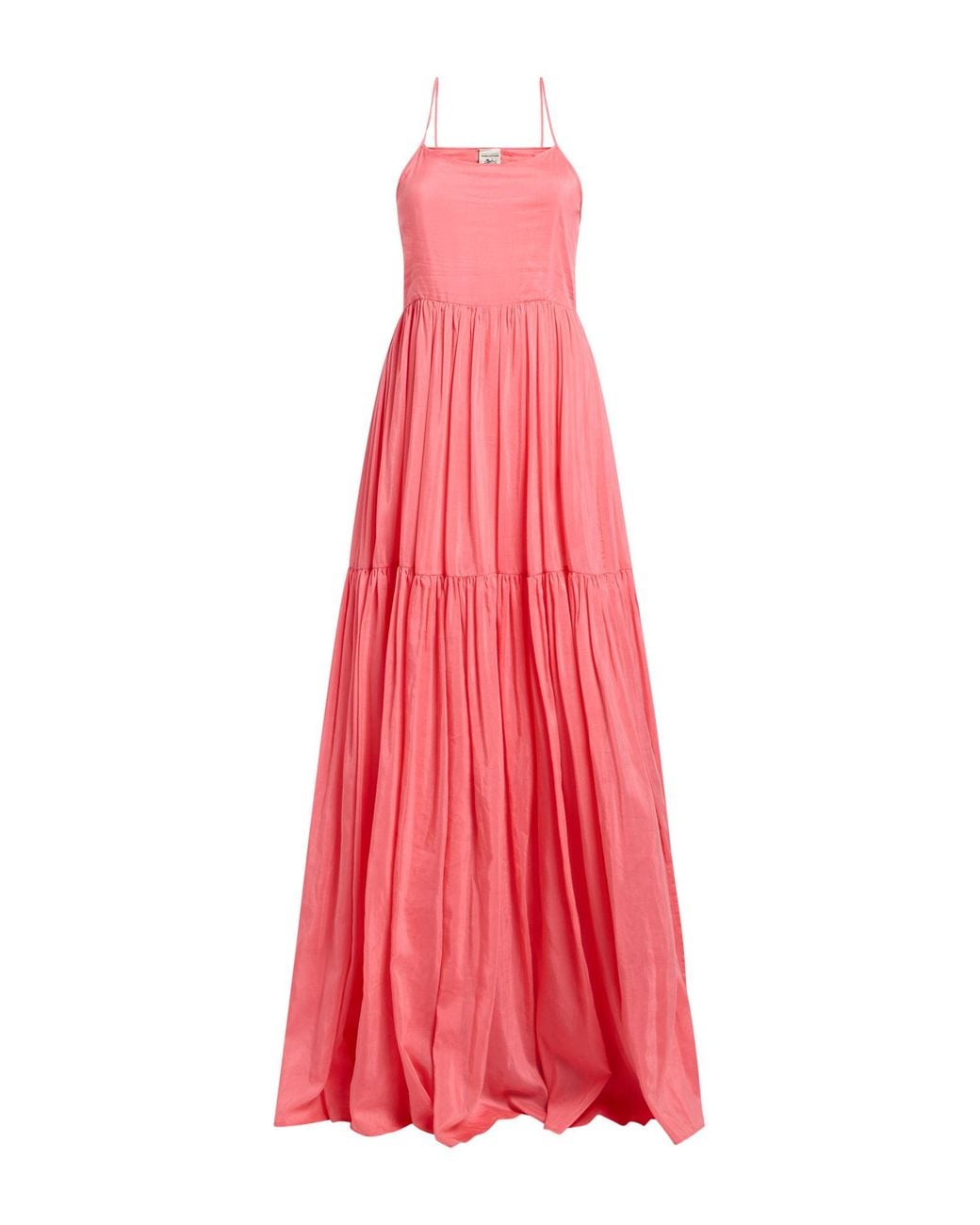 Semicouture Pink Maxi Dress Cotton, Silk