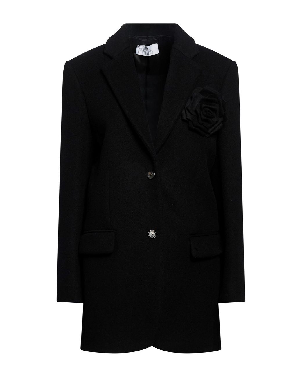 GIUSEPPE DI MORABITO Black Coat Wool, Polyamide