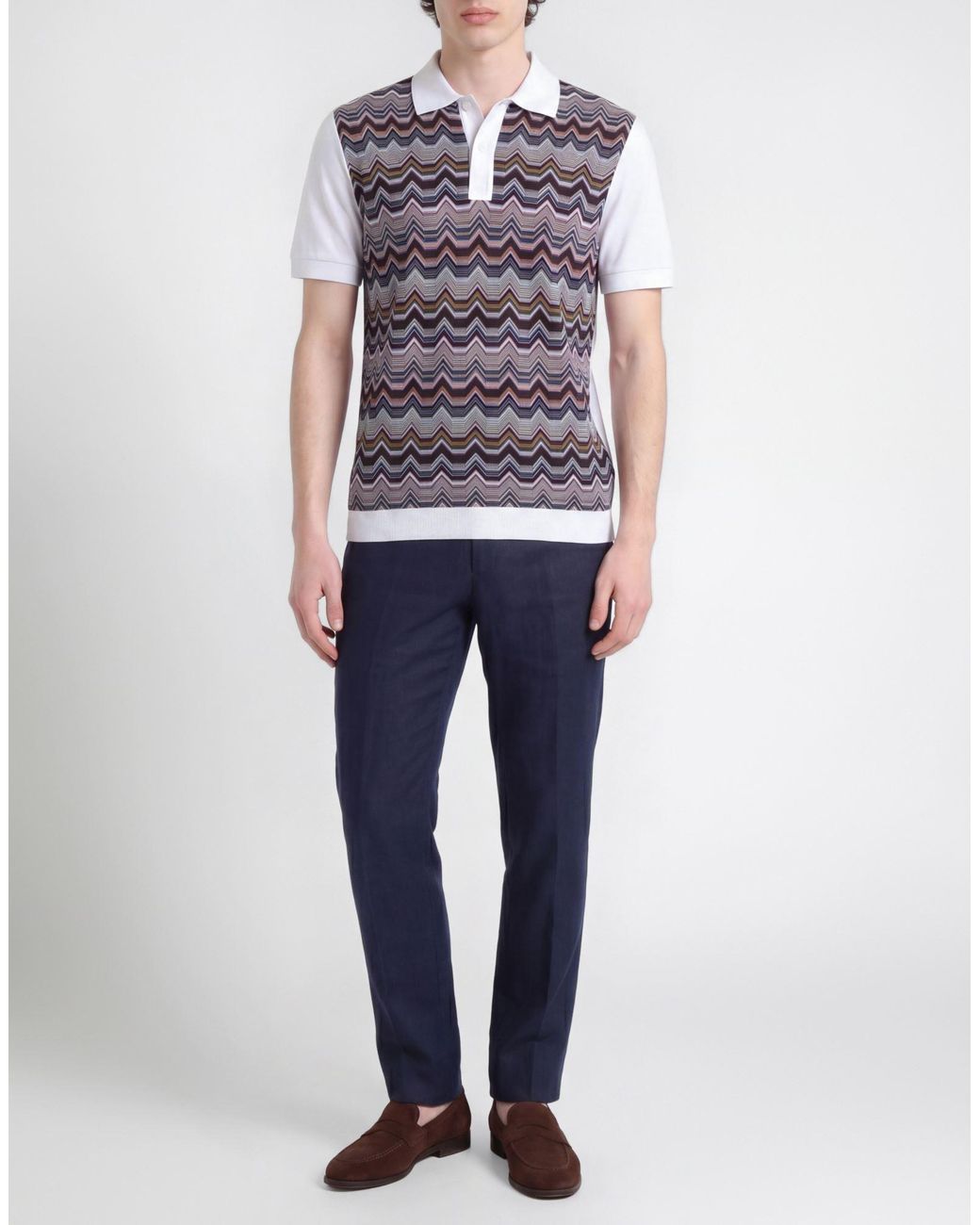 Missoni White Polo Shirt Cotton for men