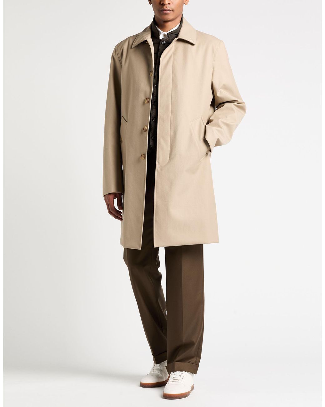 Sandro Natural Overcoat & Trench Coat Polyester, Wool, Polyurethane for men