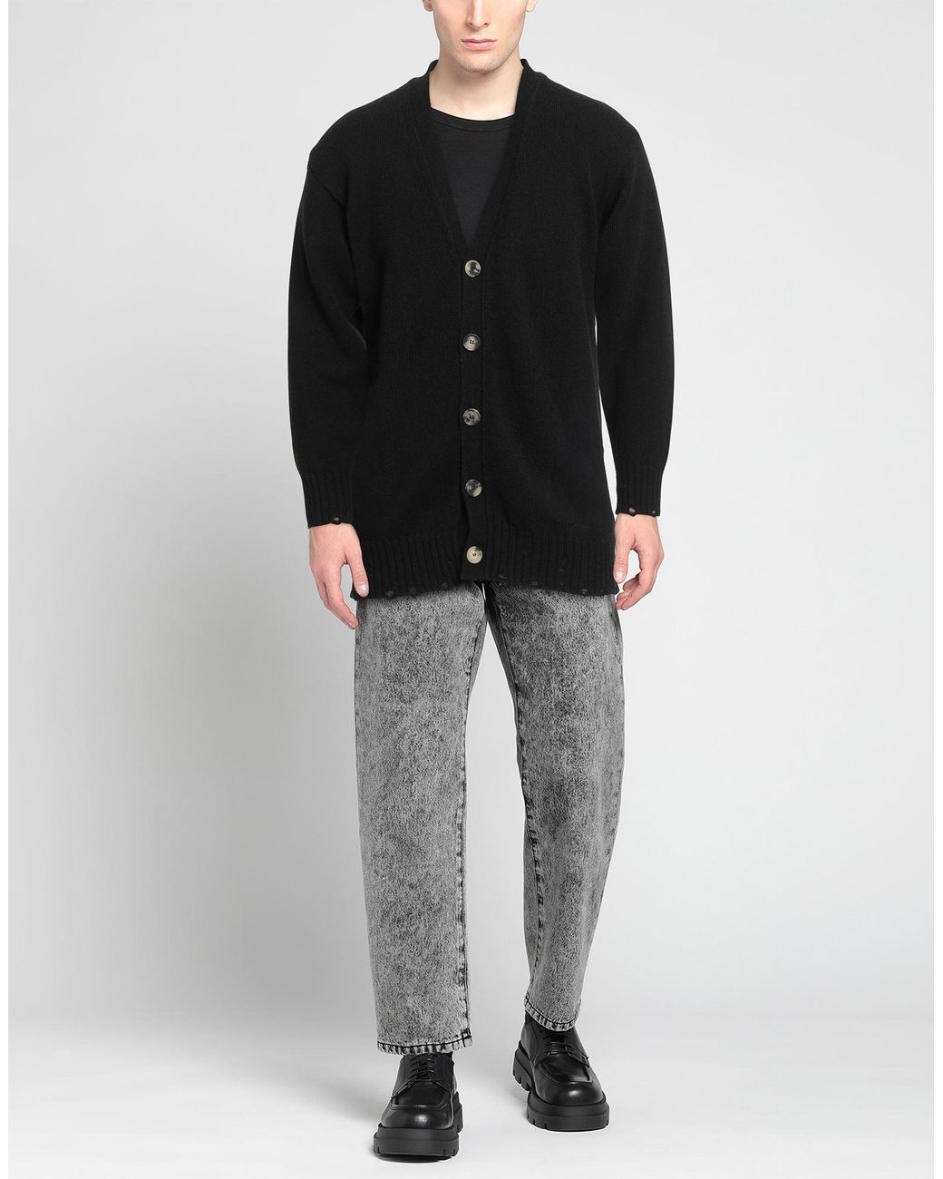 Amaranto Black Cardigan for men