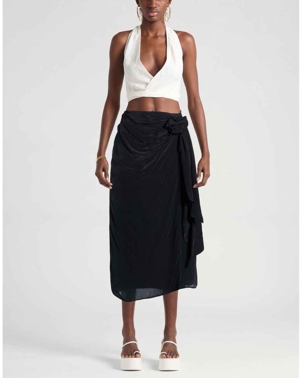 Farm Rio Black Midi Skirts