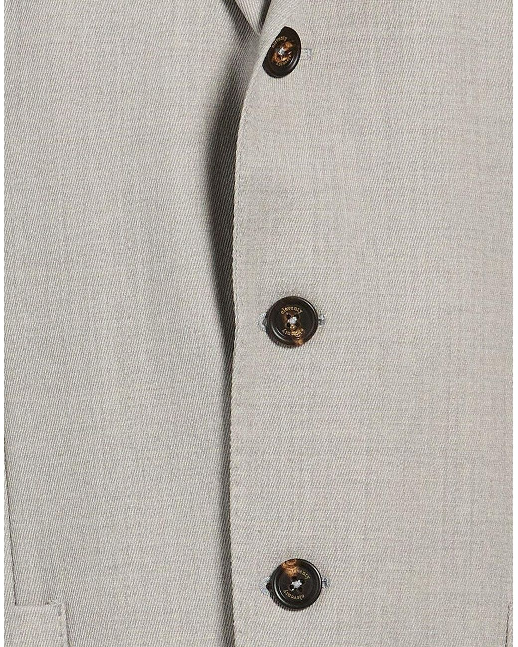 Eleventy Gray Light Blazer Wool, Elastane for men