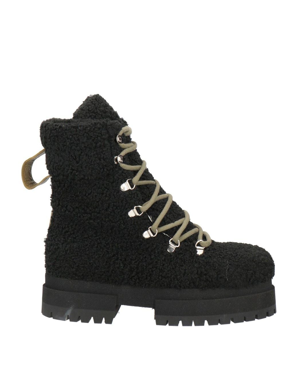 MARIA LUCA Black Ankle Boots Leather, Textile Fibers