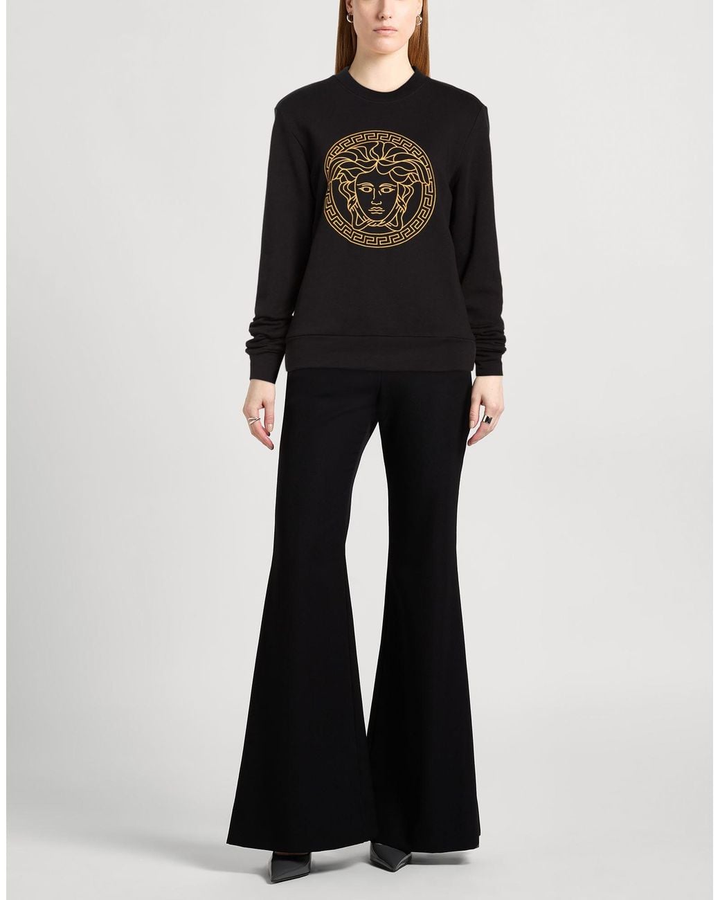 Versace Black Sweatshirt Cotton, Polyester