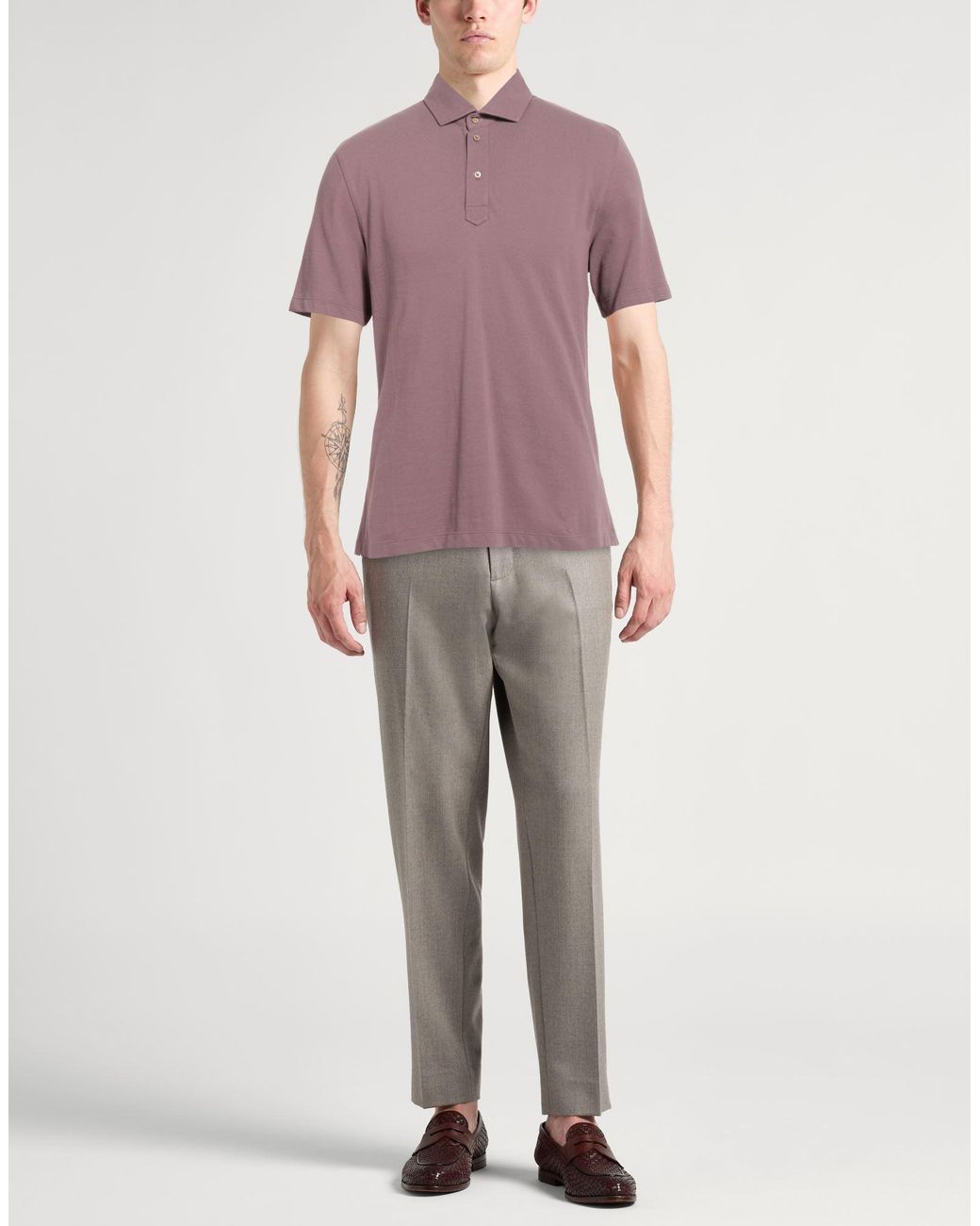 Polo Brunello Cucinelli de hombre de color Purple