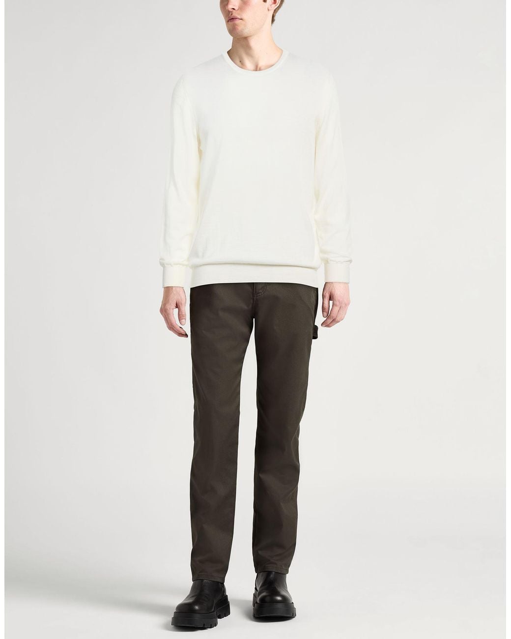 Drumohr White Sweater Wool, Silk, Cashmere for men