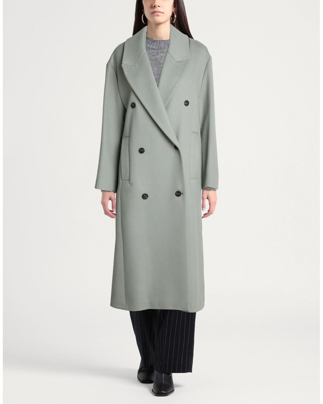 ANNIE PARIS Gray Light Coat Virgin Wool, Polyamide, Cashmere