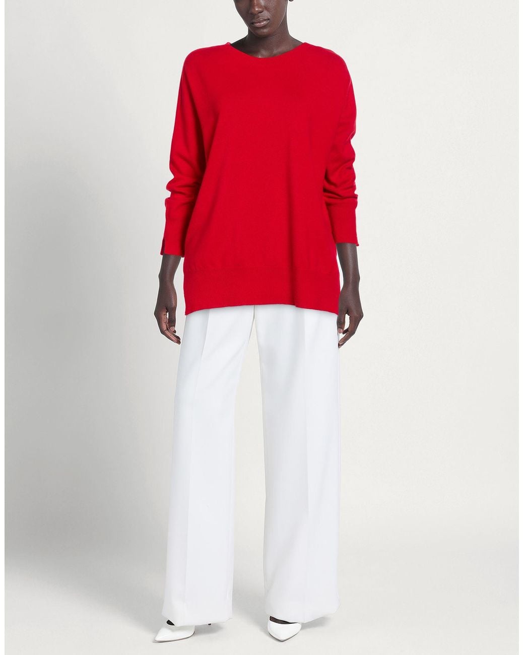 Le Tricot Perugia Red Sweater Virgin Wool, Silk, Cashmere