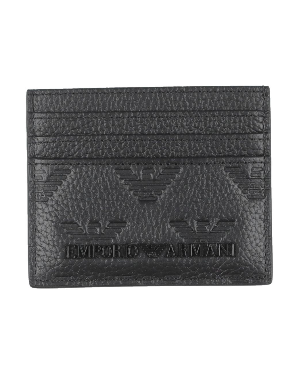 Emporio Armani Black Cardholder Cow Leather for men