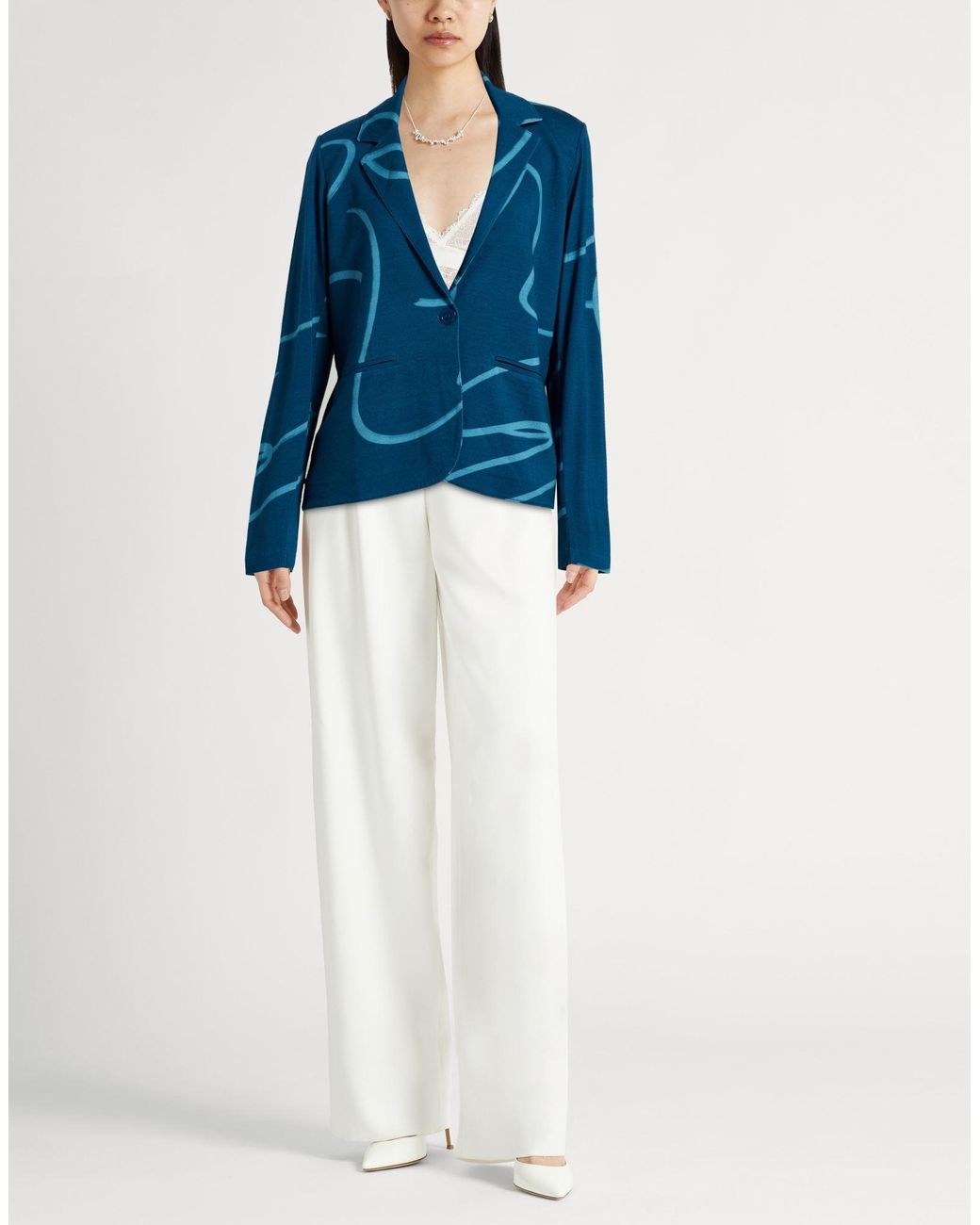 Majestic Filatures Blue Deep Blazer Viscose, Elastane