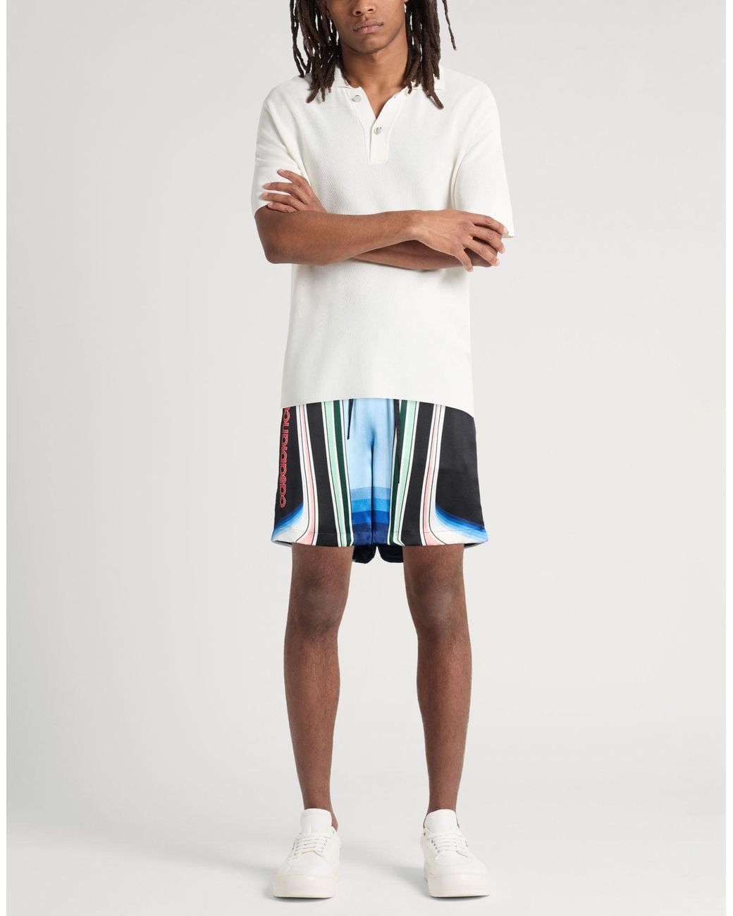 Casablanca Blue Shorts & Bermuda Shorts Silk for men