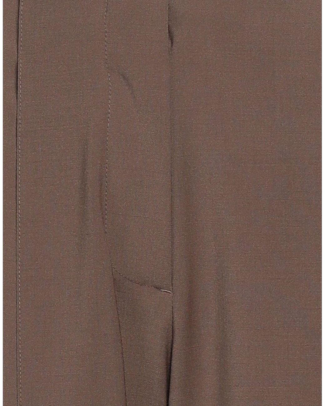 Low Classic Brown Khaki Pants Wool, Polyester, Polyurethane