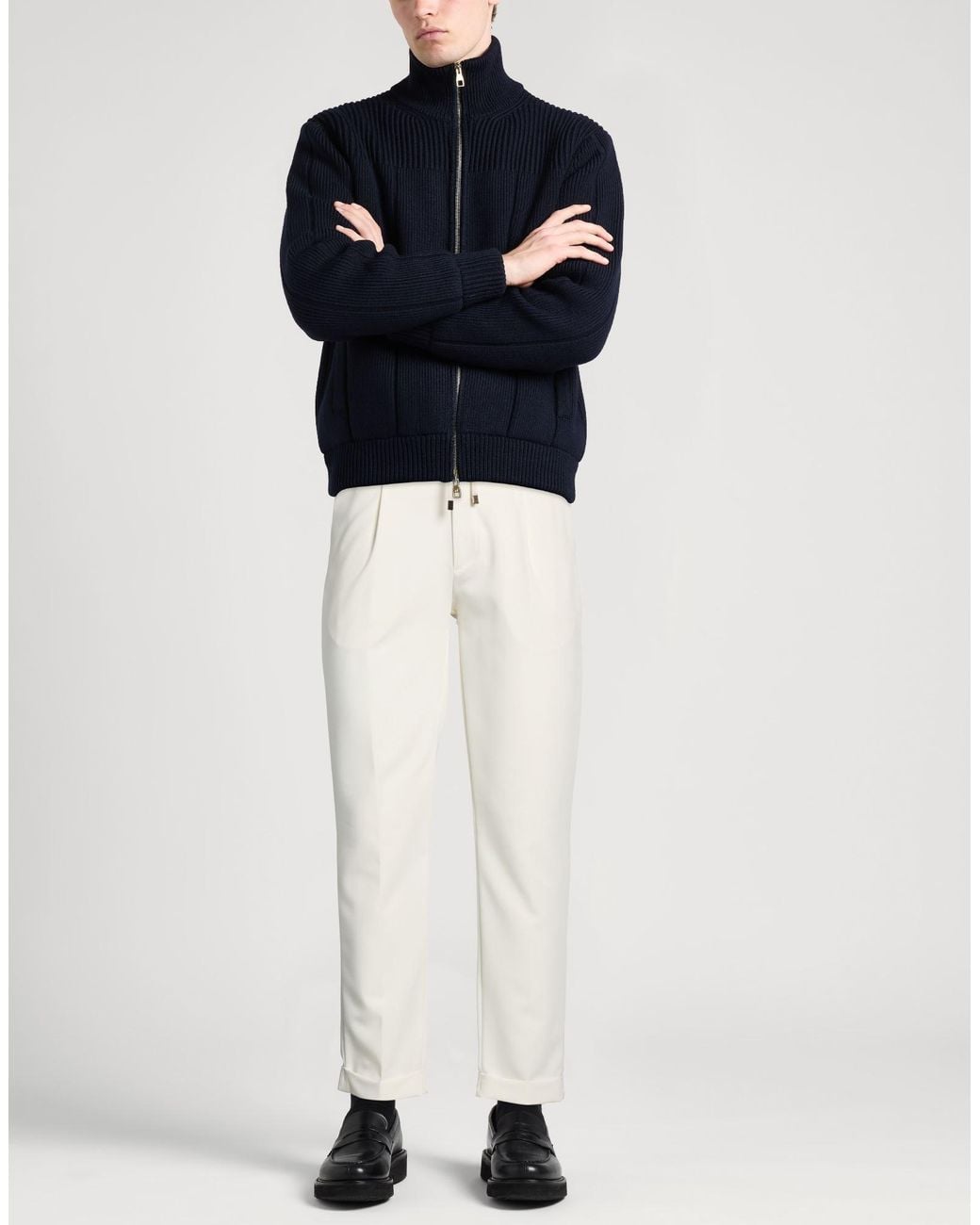 Barbati White Pants Polyester, Viscose, Elastane for men