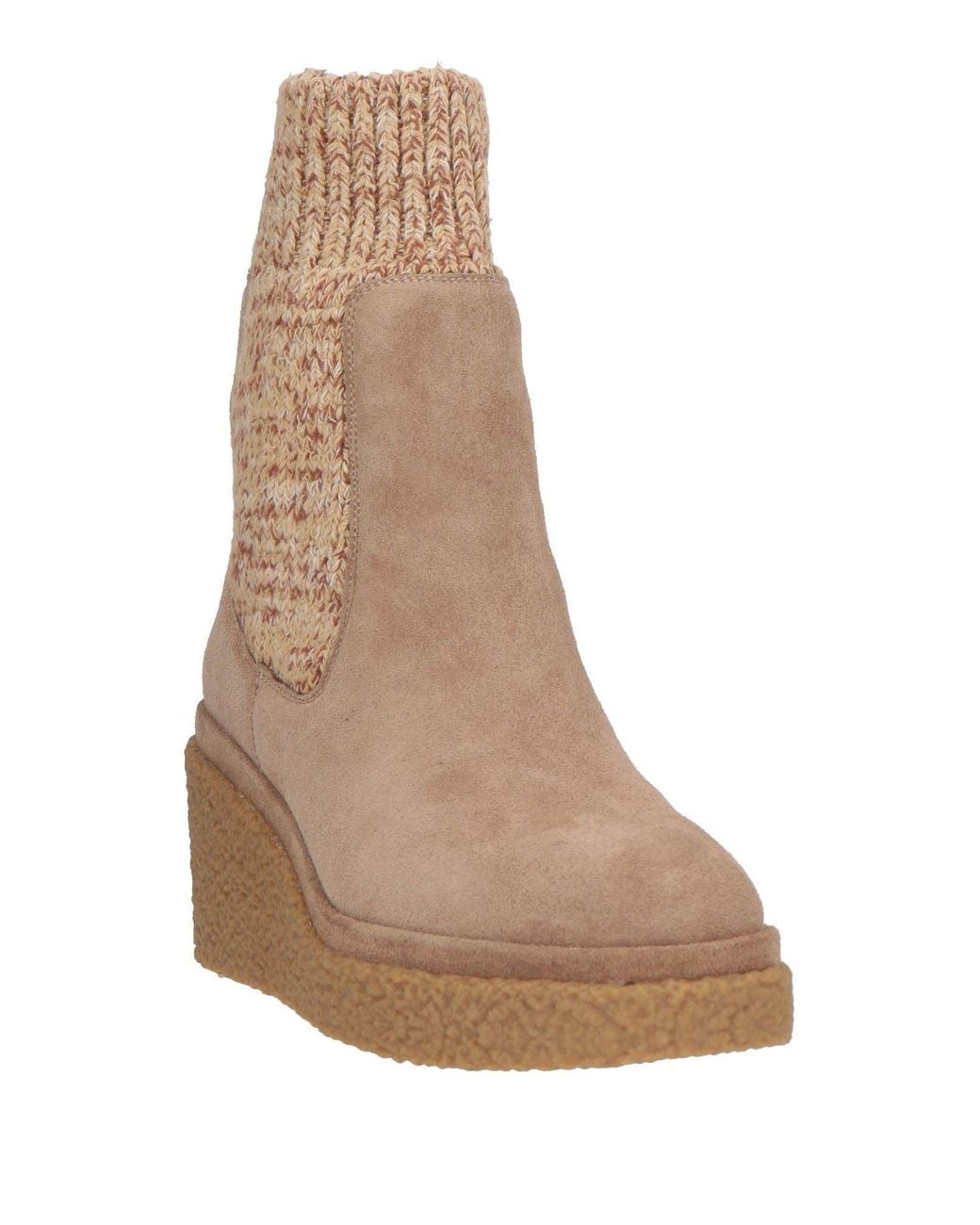 Alma En Pena. Natural Ankle Boots Leather, Textile Fibers