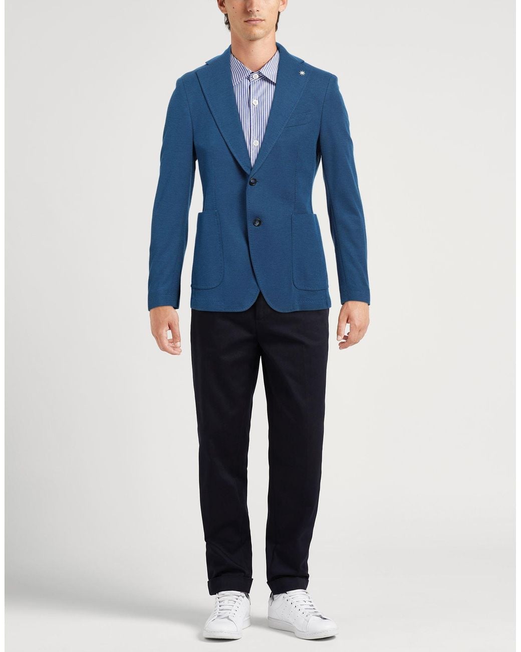 Manuel Ritz Blue Blazer Cotton for men