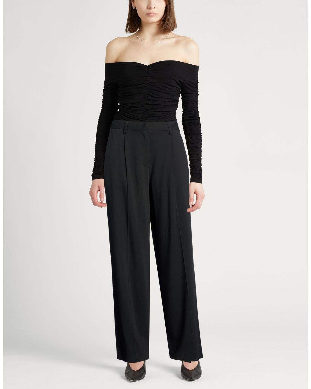Forte_forte Black Pants Viscose, Virgin Wool, Elastane