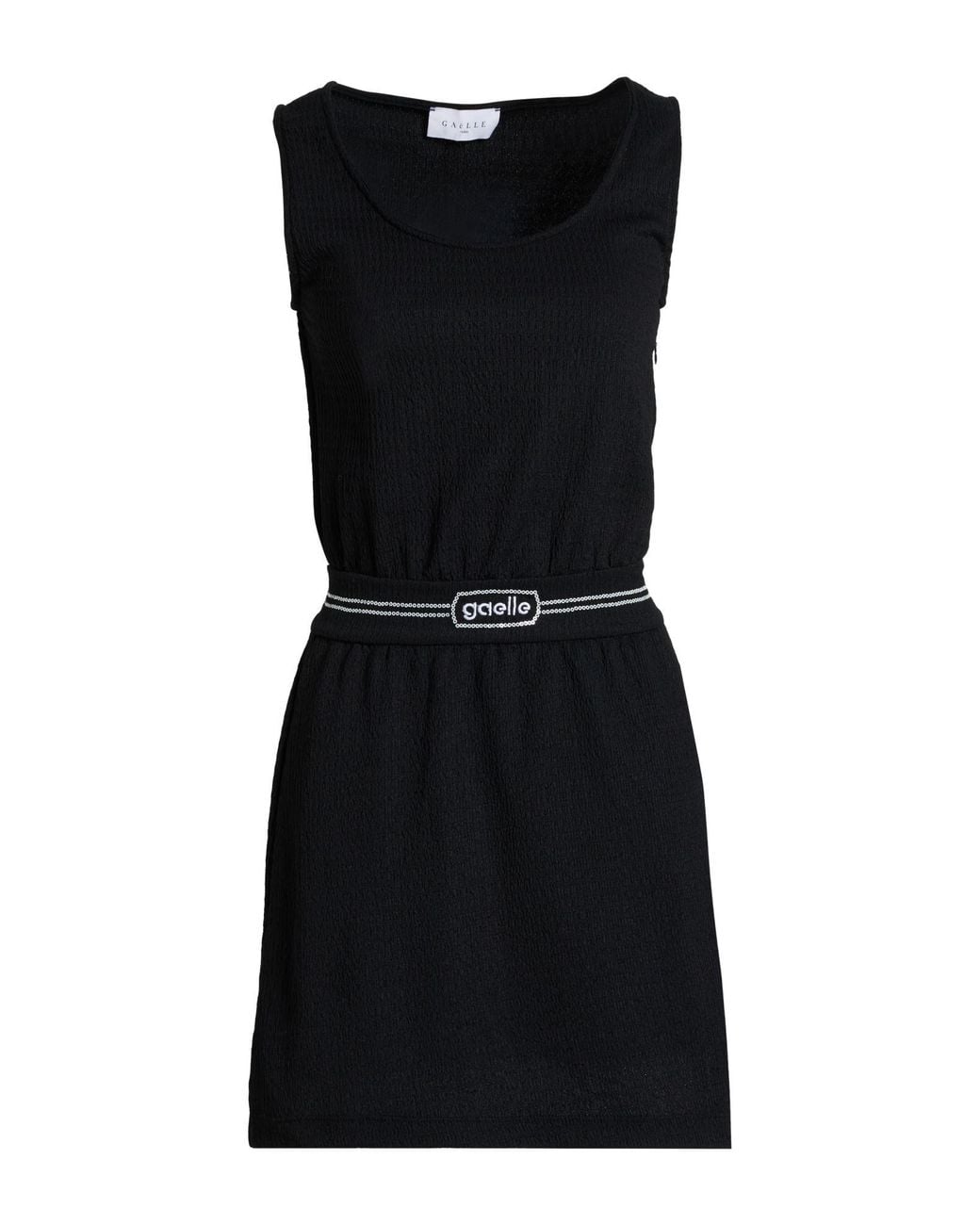 Gaelle Paris Black Mini Dress Polyester, Elastane
