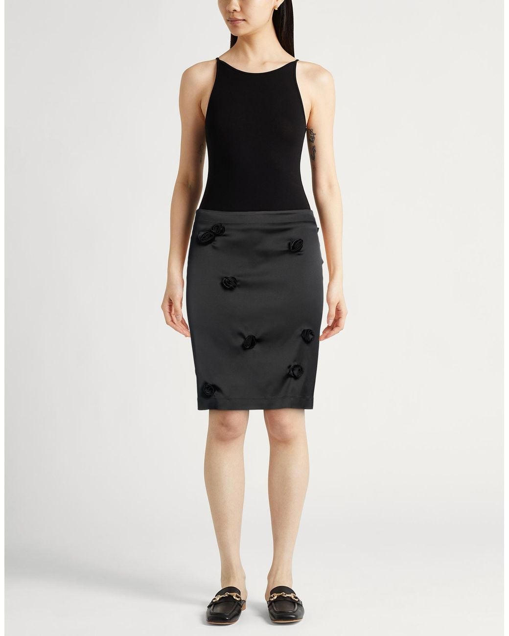 Sportmax Black Mini Skirt Acetate, Polyamide, Elastane