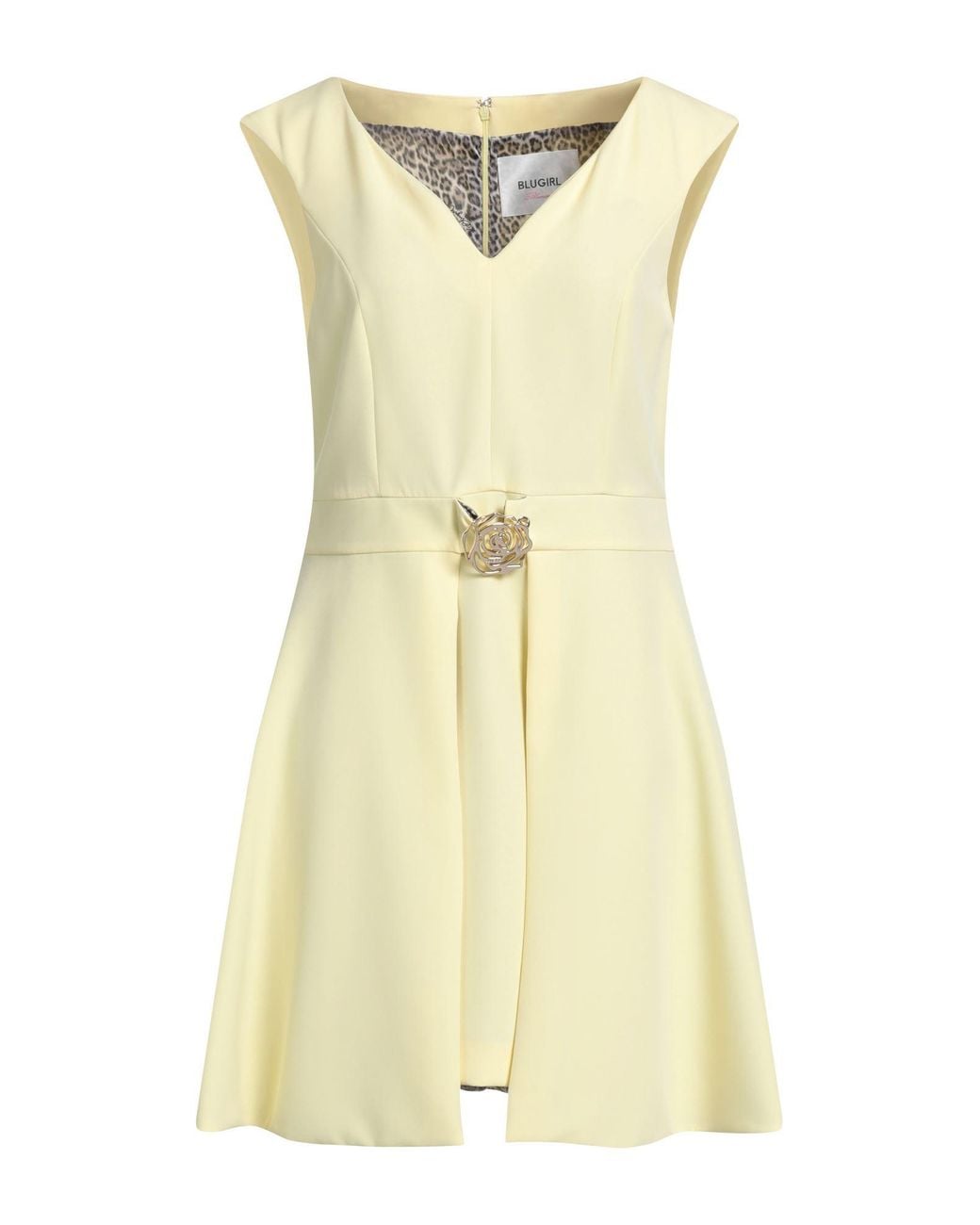 Blugirl Blumarine Yellow Mini Dress Polyester, Elastane