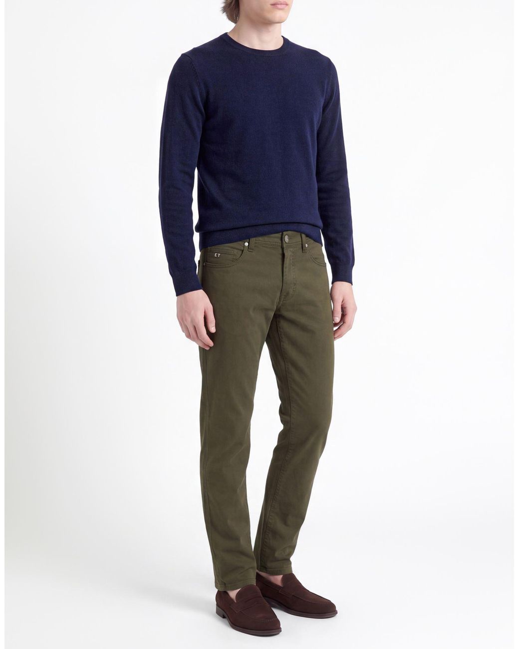 Tramarossa Green Pants Cotton, Modal, Polyester, Polyurethane for men