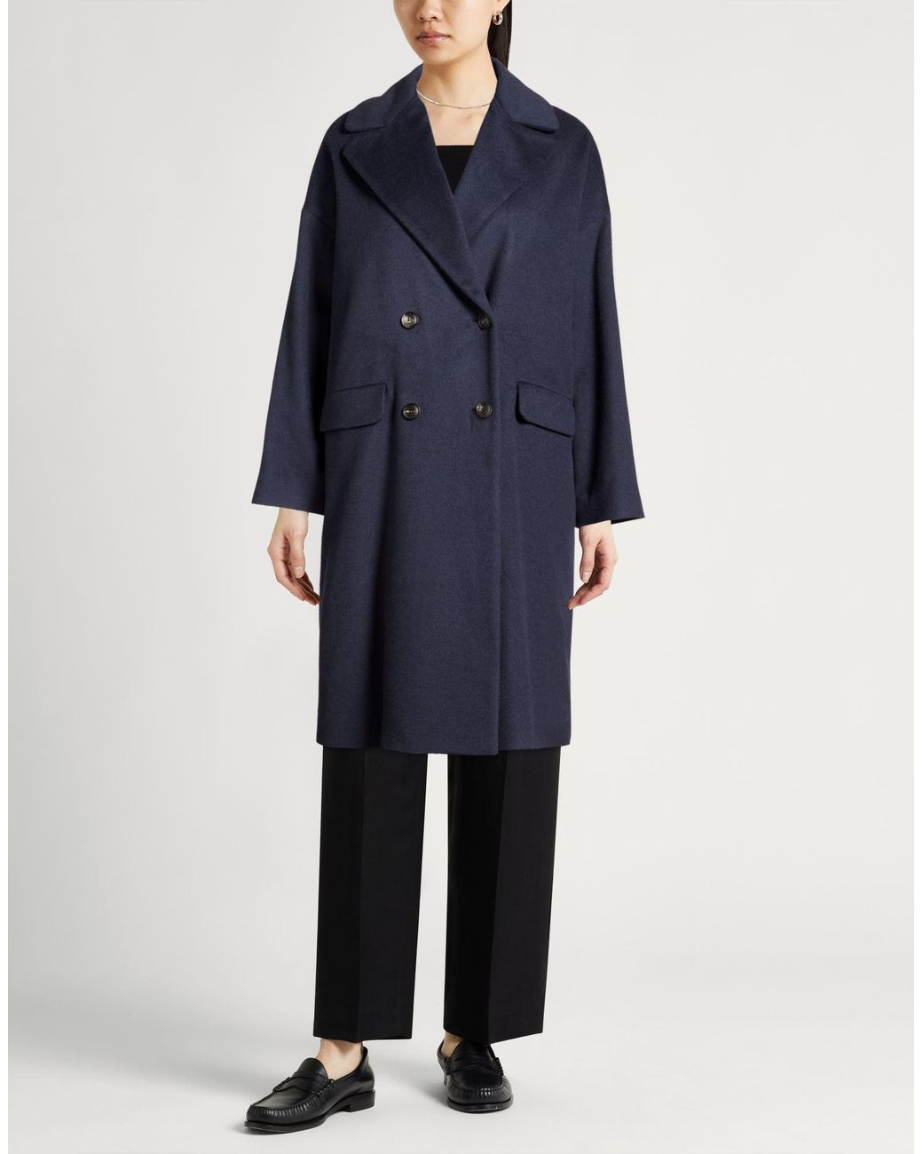 Eleventy Blue Midnight Coat Wool