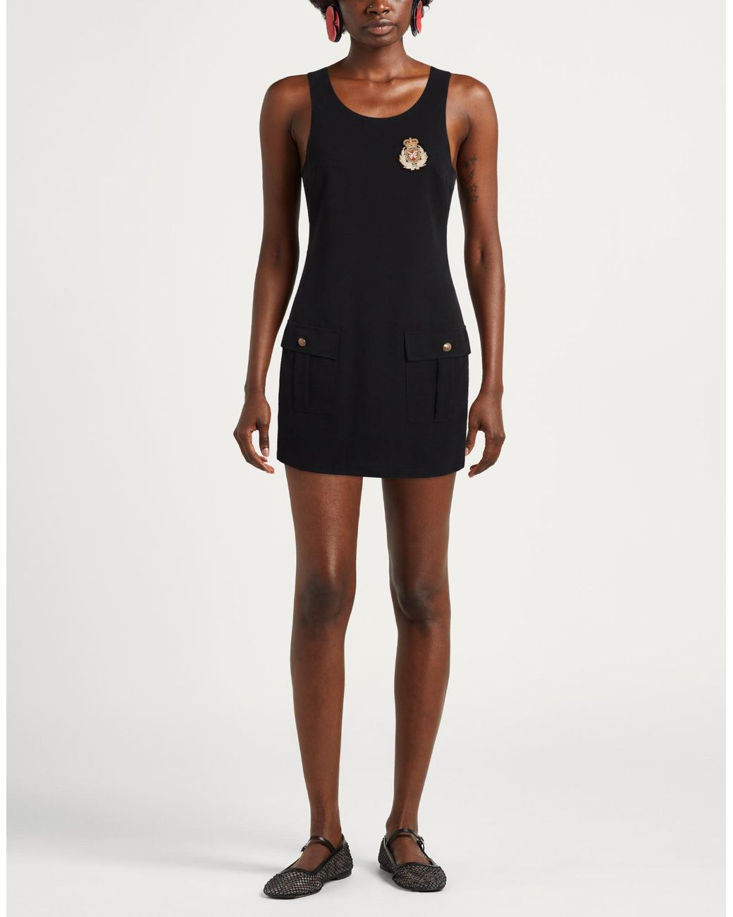 Motel Black Mini Dress Polyester