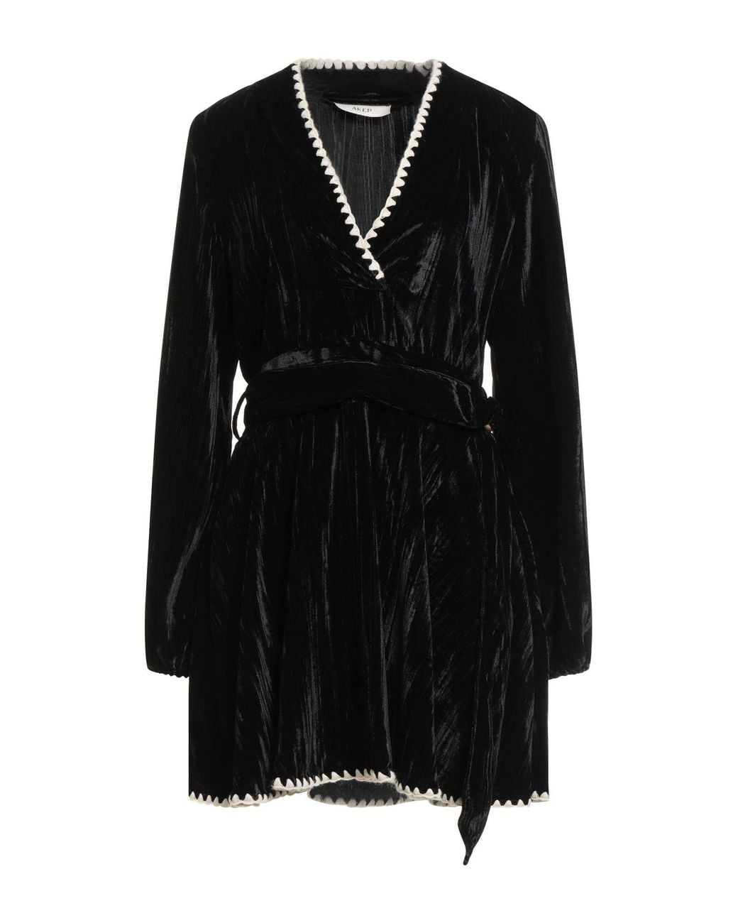 Akep Black Mini Dress Polyester