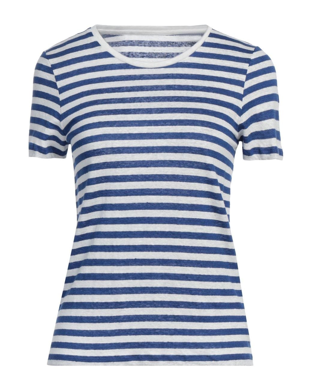 Majestic Filatures Blue T-Shirt Linen, Elastane