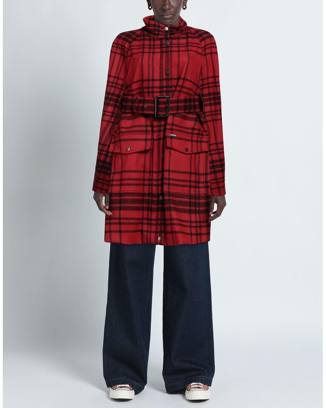 Woolrich Red Coat Wool, Polyamide, Cashmere